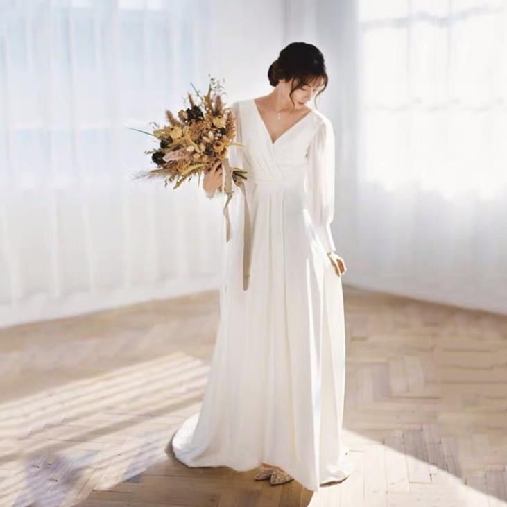 楽天市場】ホワイト ウェディングドレス Aライン ロングドレス