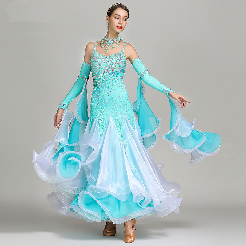 社交ダンス 水色のスタンダードドレス | labiela.com