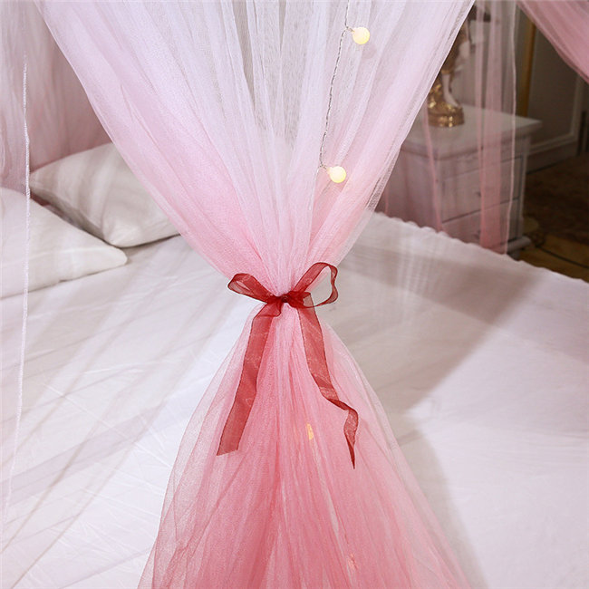 蚊帳 モスキートネット 4色展開 おしゃれ お姫様ベッド かや かわいい アイボリー オシャレ シングル テント フリル付き可愛い ベッド レース ワンタッチ 天蓋 簡単設置 虫よけ 裾周り10m 高品質 シングル