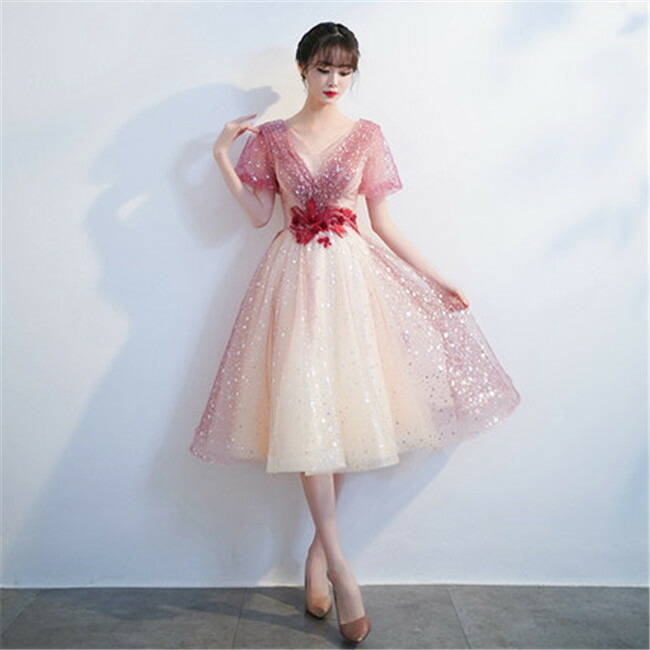 結婚式の介添え パーティードレス ブライズメイド 秋 結婚式 ドレス レッド ミデイアム丈 ミディアム丈 ミディアムドレス パーティドレス 二次会ドレス フォーマルドレス 春 夏 秋 冬 パーティドレス 二次会 2次会 レース 成人式 同窓会 謝恩会 大学生 服装 入学式 卒業式