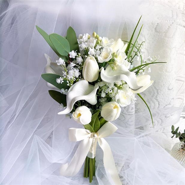 楽天市場】チューリップ ホワイト チューリップ【ブーケ】ウェディング