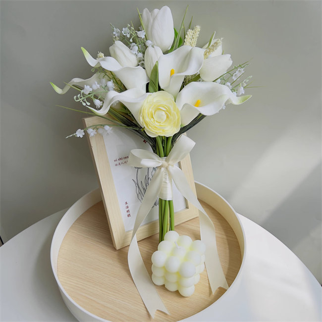 楽天市場】ホワイト チューリップ【ブーケ】ウェディングブーケ/造花