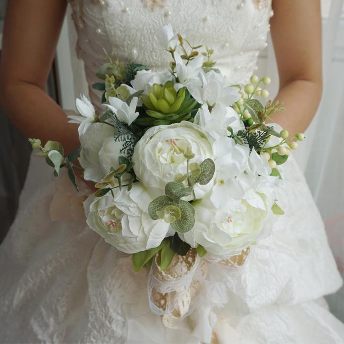 楽天市場】ピンク/ホワイト【ブーケ】ウェディングブーケ/造花ブーケ