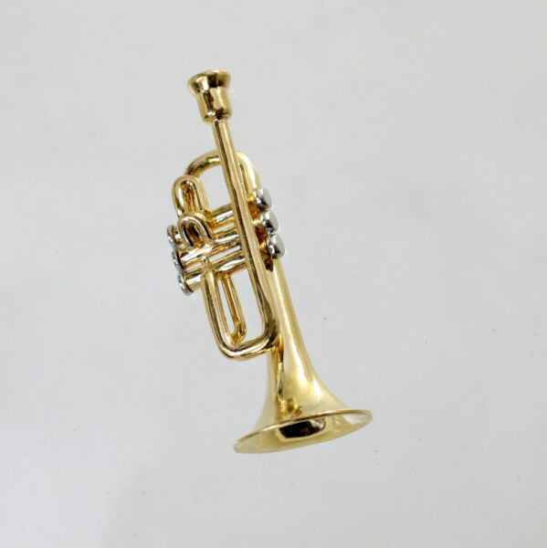 【中古】　１８金，プラチナ　トランペットデザイン　ペンダント