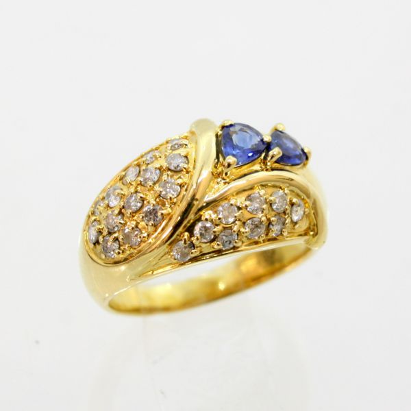 楽天市場】【中古】 18金 サファイア ダイヤ 0.47ct リング 13