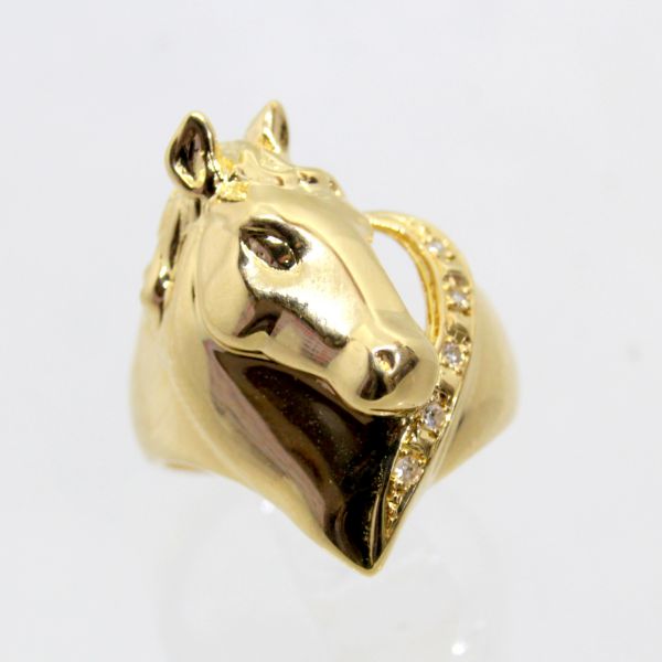 楽天市場】ホース リング 指輪 ペガサスモチーフ 馬 11.5号 K18YG