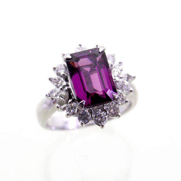 【中古】　プラチナ　ガーネット　3.52ct　ダイヤ　0.69ｃｔ　リング　9.5号 104,000円