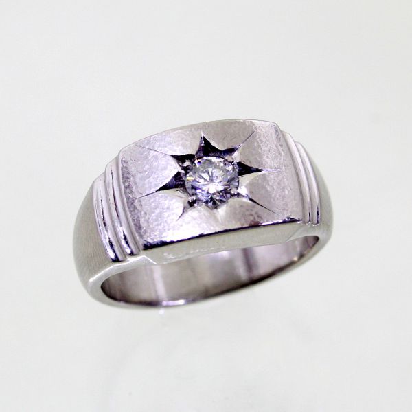 【中古】 プラチナ ダイヤ 0.33ct メンズリング 19号|Discount Store ANDOUSHOUJI