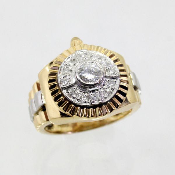 【中古】 18金,プラチナ ダイヤ 計0.50ct メンズリング 16号|Discount Store ANDOUSHOUJI