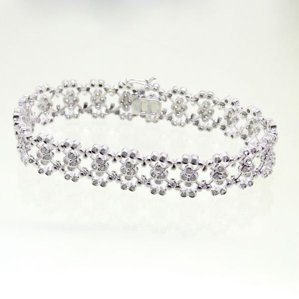 ダイヤモンド/0.80ct デザイン ブレスレット K18WG 中古K18（WG）ダイヤモンド 0.80ct デザイン