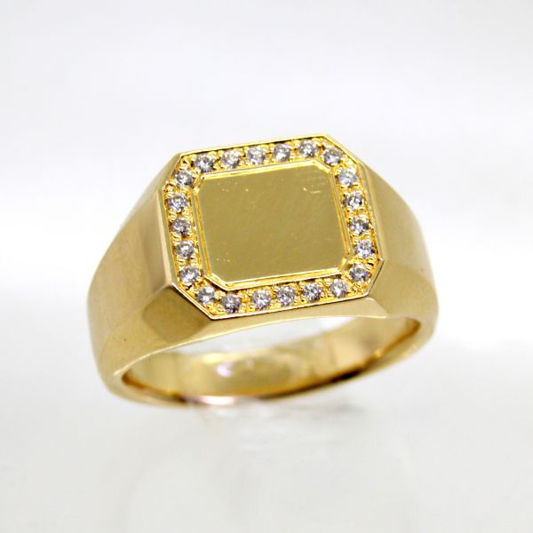 【中古】 １８金 金剛石 0.22ｃｔ メンズ輪っか 20号