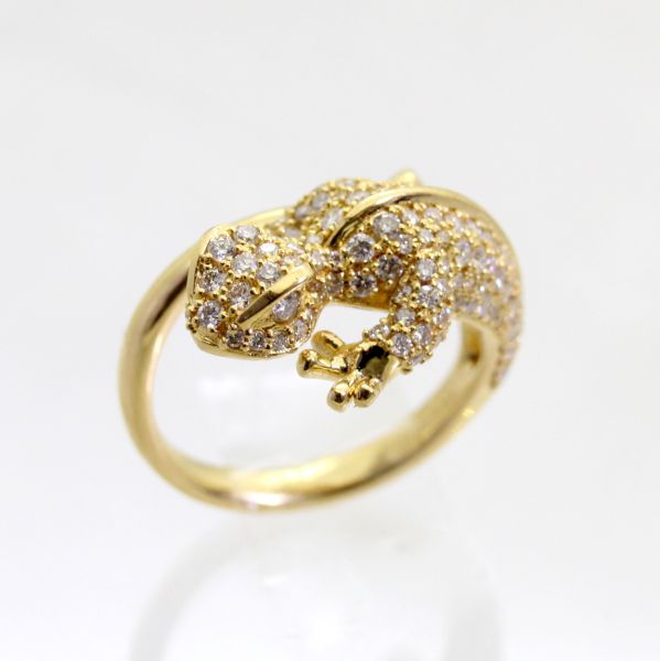 【中古】 １８金　ダイヤ　1.00ct　カメレオンデザイン　リング　12号
