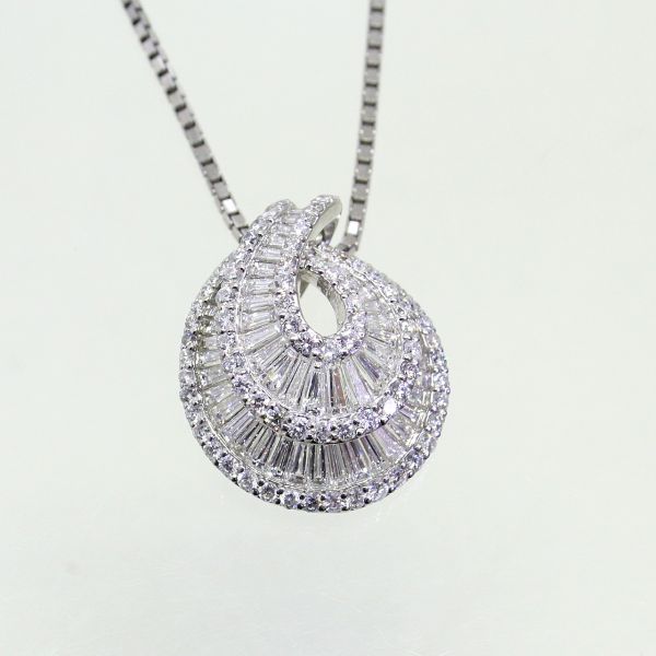 【中古】 プラチナ ダイヤ 3.20ct ペンダント付ネックレス|Discount Store ANDOUSHOUJI