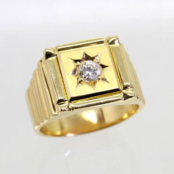 【中古】 １８金 金剛石 0.338ｃｔ メンズ輪っか 22号