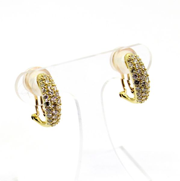 激安正規  楽天市場】【中古】 18金 ピアス兼イヤリング 計1.00ct ダイヤ イエローゴールド台