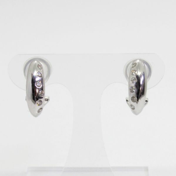 【中古】　１８金WG　ダイヤ　計0.30ct　ピアス兼イヤリング｜Discount Store ANDOUSHOUJI