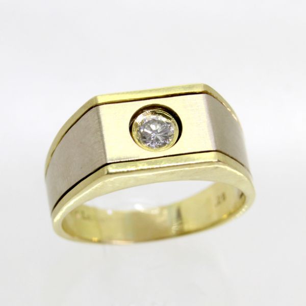 【中古】 18金YG,WG ダイヤ 0.28ct メンズリング 20.5号|Discount Store ANDOUSHOUJI