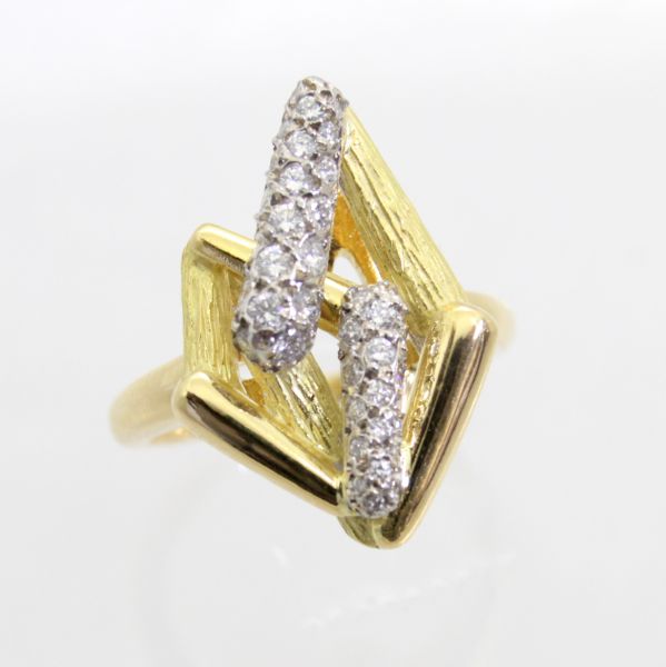 【中古】　フランス製　１８金　ダイヤ　リング 　11号｜Discount Store ANDOUSHOUJI