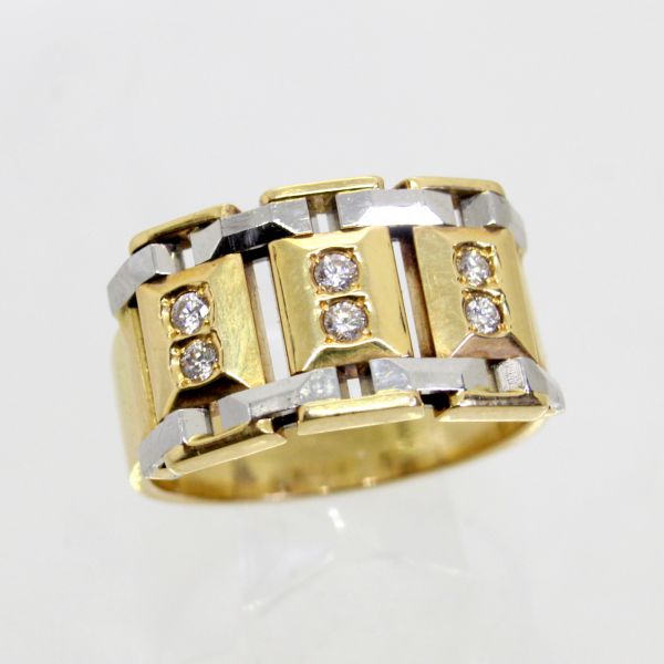 【中古】 １８金，プラチナ　ダイヤ　0.20ct　メンズリング　20号｜Discount Store ANDOUSHOUJI