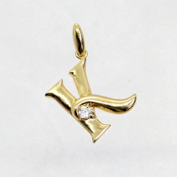 【中古】　VERITE　１８金　イニシャル　Ｋ　ダイヤ　0.12ct　ペンダント｜Discount Store ANDOUSHOUJI