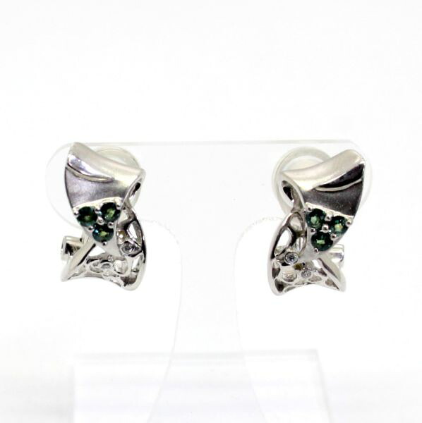 【中古】　１８金ＷＧ　アレキサンドライト　0.30ｃｔ　ダイヤ　0.02ｃｔ　ピアス 129,000円