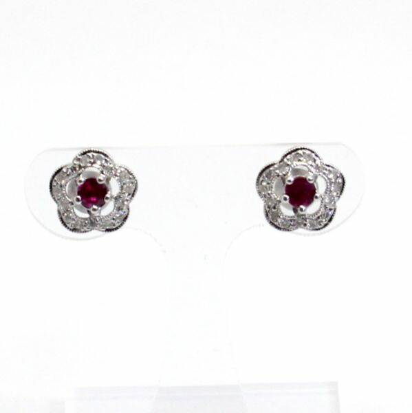 ルビーピアス 楽天市場】【中古】 18金WG ルビー 0.66ct ダイヤ 0.16ct