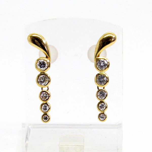 【中古】　１８金　ダイヤ　計1.00ct　ピアス