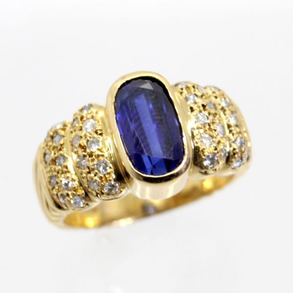 【中古】　１８金　サファイア　2.71ct　ダイヤ　0.33ct　リング　13号 129,000円