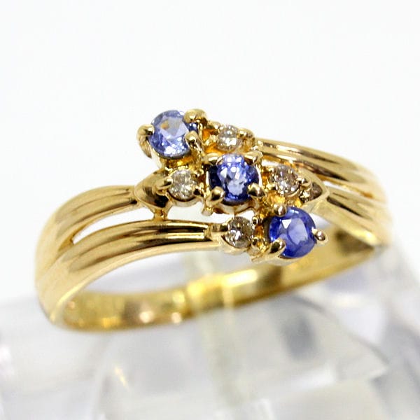 【中古】１８金　サファイア　ダイヤ　リング 　11号 49,200円
