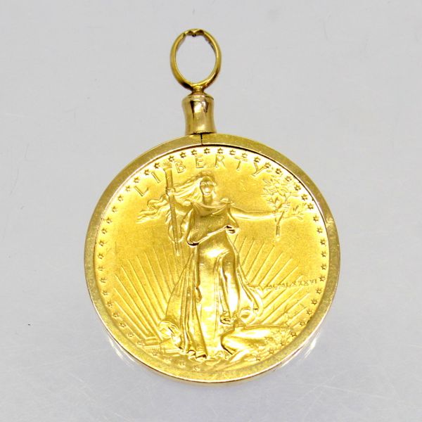 【中古】　１８金枠　4分の1オンス　イーグルコイン　ペンダント