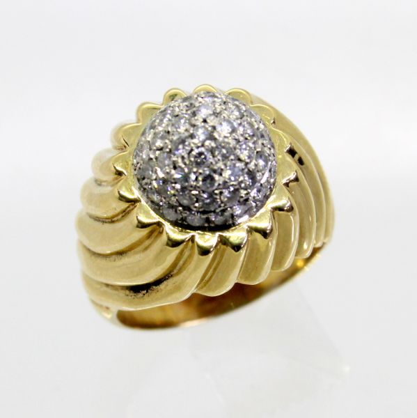 【中古】　１８金，プラチナ　ダイヤ　0.91ct　リング　16号