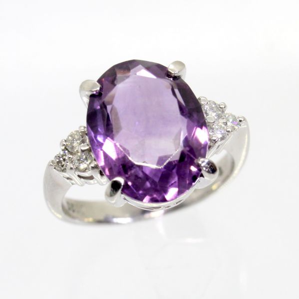 楽天市場】【中古】Pt900 天然 アメジスト ダイヤ リング 13.5号