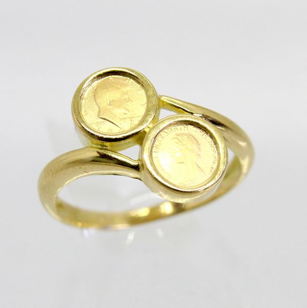 K18　奉天皇在祝位50年　菊花彫指輪 楽天市場】【中古】K18 和彫りリング 奉天皇在位祝意50年 造幣局