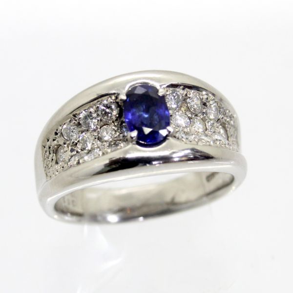 【中古】　プラチナ　サファイア　0.63ct　ダイヤ　0.51ｃｔ　リング　14.5号｜Discount Store ANDOUSHOUJI