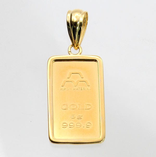 【中古】 純金インゴット(5g) シルバー枠 ペンダント|Discount Store ANDOUSHOUJI