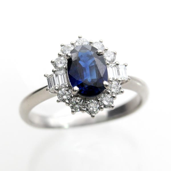 【中古】　プラチナ　サファイア　1.40ct　ダイヤ　0.67ｃｔ　リング　17号｜Discount Store ANDOUSHOUJI