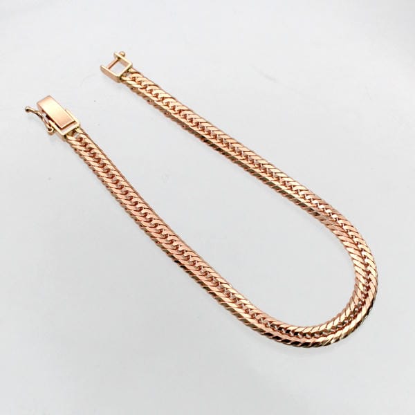 【中古】【未当て嵌める品】 １８金PG 11g 十二面 トリプル 喜平 腕輪