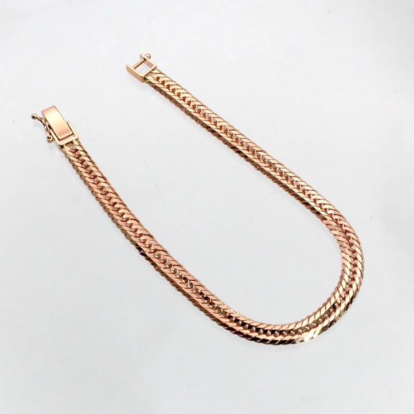 【中古】【未当て嵌める品】 １８金PG 11g 十二面 トリプル 喜平 腕輪