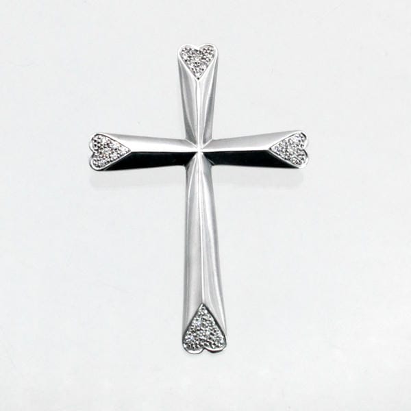 【中古】　１８金ＷＧ　ダイヤ　0.15ct　クロスペンダント｜Discount Store ANDOUSHOUJI 250,000円