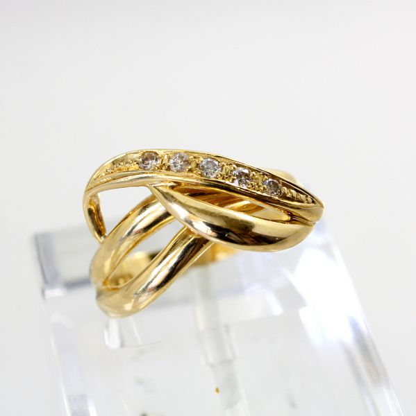 18金真珠ダイヤリング 12号(B0156)