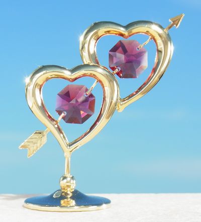 スワロフスキー Swarovski 二つの ハート 置物 クリスタル 誕生日 プレゼント 女性 友達 Marcsdesign Com