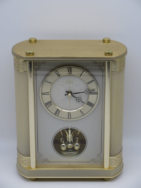 WAKO ゴールド 置時計 クラシックスタイル 美品】銀座WAKO ゴールド 小型置時計 クラシック デュアルタイム