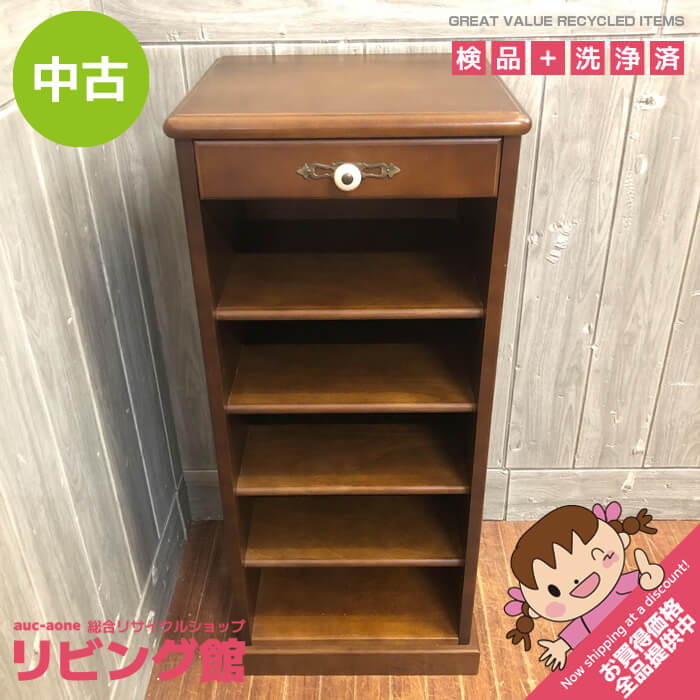 カリモク　スリッパラック　6段　玄関　リビング　収納　花台　置台　美品 ac3083-01r.jpg