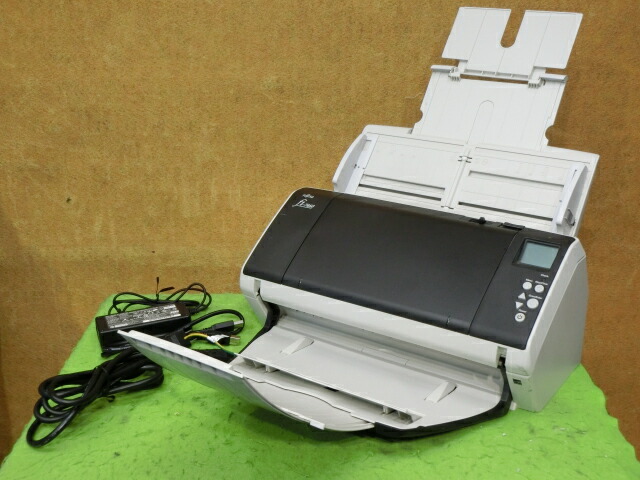 【中古】◎カウンター少なめ：9633枚◎◎現行機◎ PFU(RICOH) fi-7460 A3サイズ対応 ドキュメントスキャナー 最大A4 60枚(120面)/分 両面同時読み込みで高速ドキュメントスキャン USB3.0接続 ◎動作確認済 ACアダプタ USBケーブル(おまけ)付 [B15285]