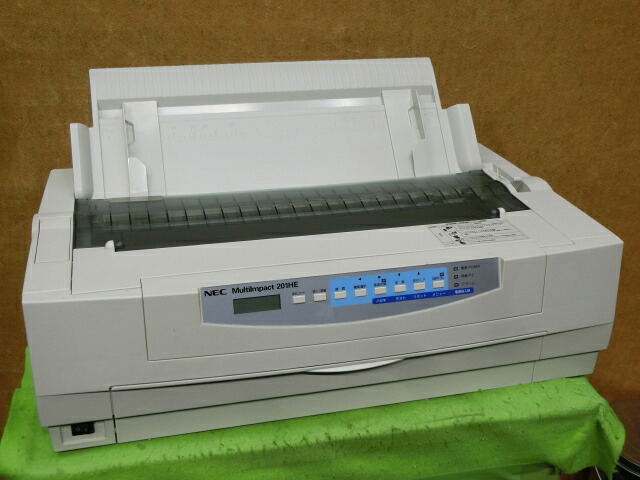 【中古】★現行機☆　NEC MultiImpact 201HE ラウンド型ドットプリンタ パラレル接続 後方手差しトレイ付き ◎印字抜け無し◎印字動作OK◎ ▼やや訳あり[b14897]｜青空商事
