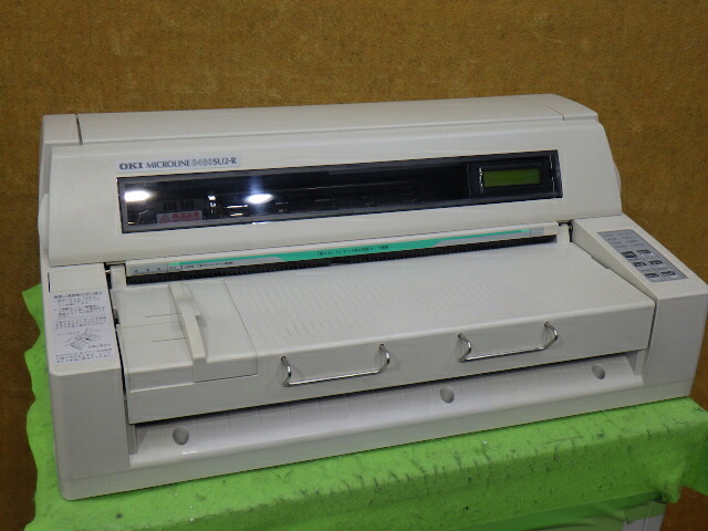 【中古】OKI MICROLINE 8480SU2-R　水平型ドットプリンタ パラレル・ＵＳＢ接続・有線ＬＡＮ　複写伝票等(マニフェスト伝票、宅配便伝票等）にどうぞ ◎有線LANオプション付きは珍しい？です。[b15820]