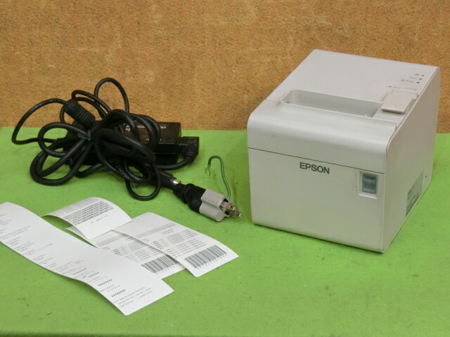 【中古】EPSON TM-T90II(白) 質問用紙幅：58粍 USB/有線ローカルエリアネットワーク繋ぎ合わせる 飾り気の無い読み合わせる済み ◎印字動くこと聞き入れる ◎ＡＣアダプター付き添い人[b13745]