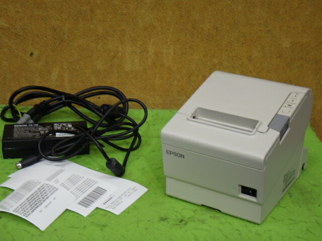 【中古】EPSON TM-T88V サーマルレシートプリンタ USB繋ぎ合わせる ◎飾り気の無い照合のしるし 印字突きとめる済み ◎ACアダプター付き添い人 [b15474]