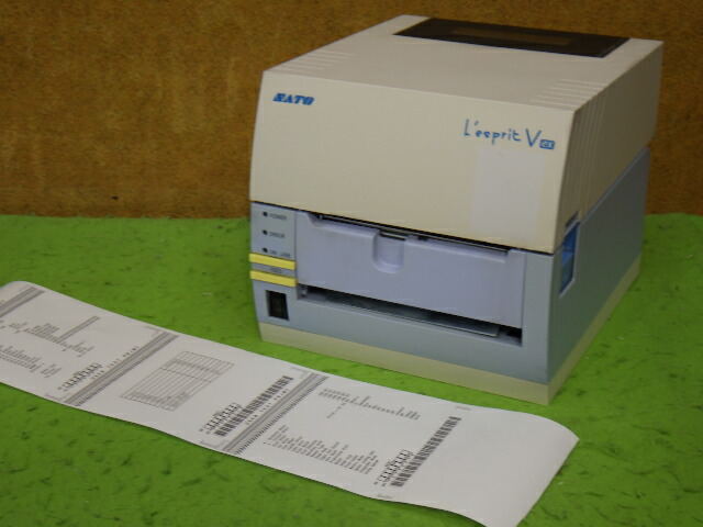 【中古】SATO レスプリ R408v-exSTD USB／LAN／RS-232C BARCODE PRINTER ◎簡易テスト印字確認済み 　剥離ユニット付 [B15852]