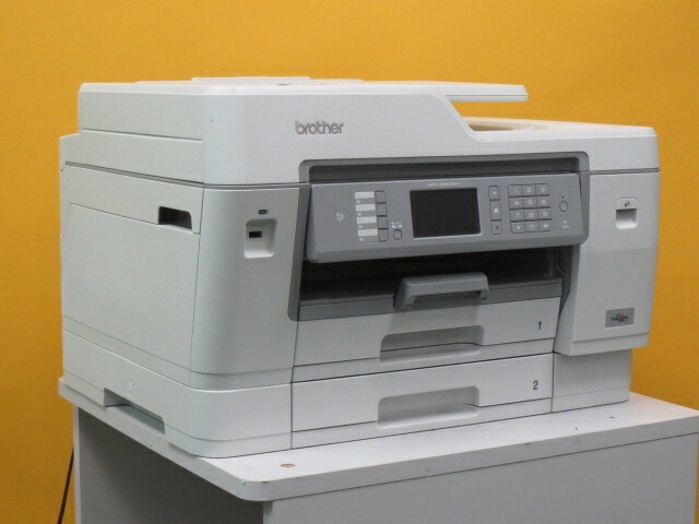【中古転写物機】★印字極少★brother MFC-J6997CDW A3 インクジェット色つや練りあわせる機 転写物・FAX・印刷者 2段給紙 有線ローカルエリアネットワーク繋ぎ合わせる◇無線電話ローカルエリアネットワーク◇ パウダーコンパクト ［B15676］